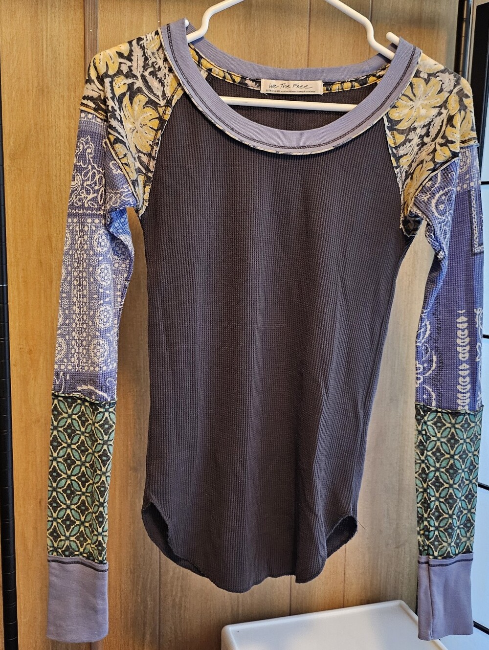 XS We The Free Bright Side Thermal Blouse Free People Mixed Media